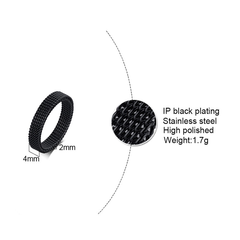 Modern Stainless Steel Mesh Ring