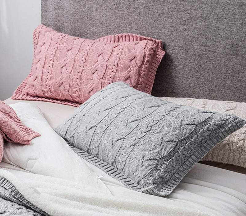 Modern Style Knitted Pillowcase