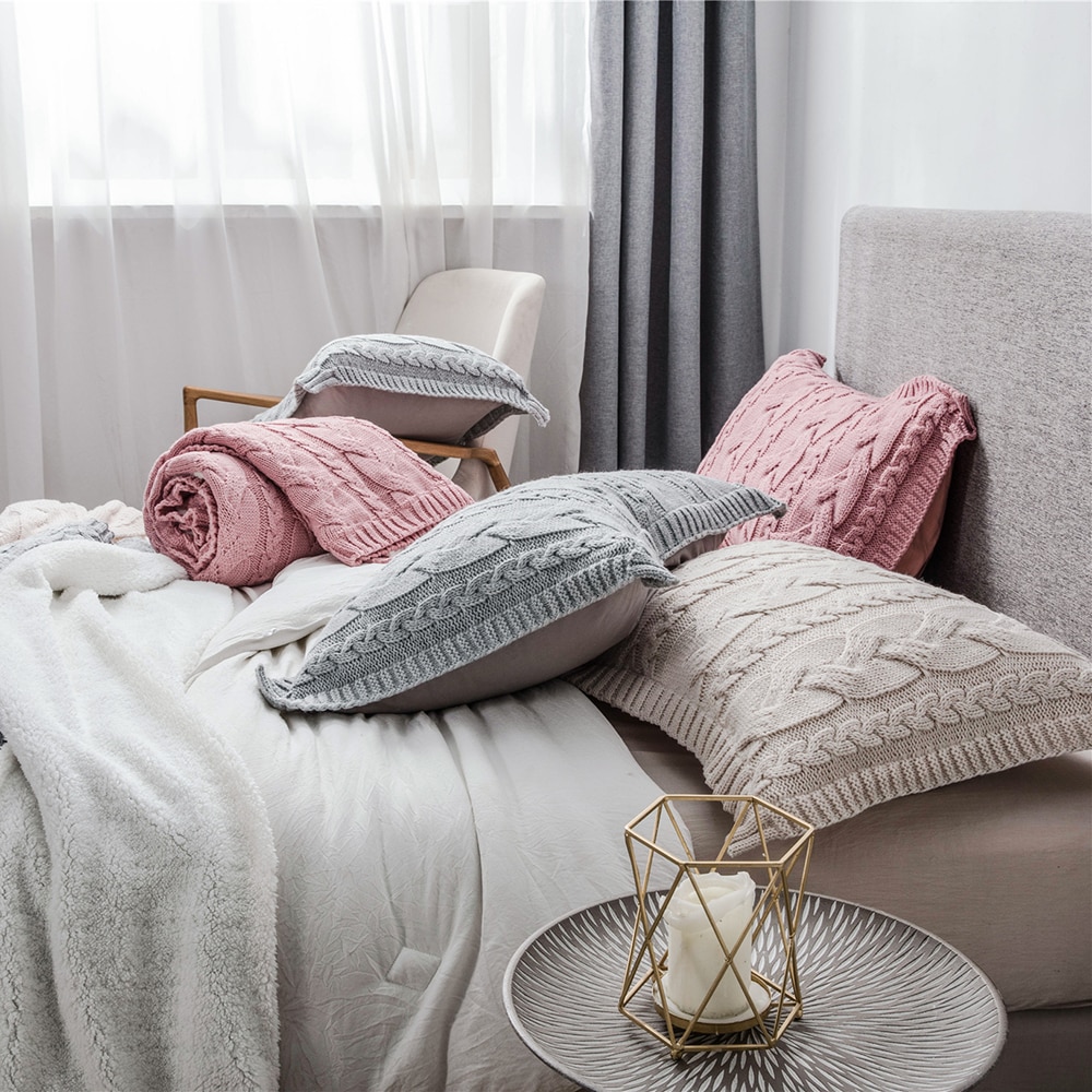 Modern Style Knitted Pillowcase
