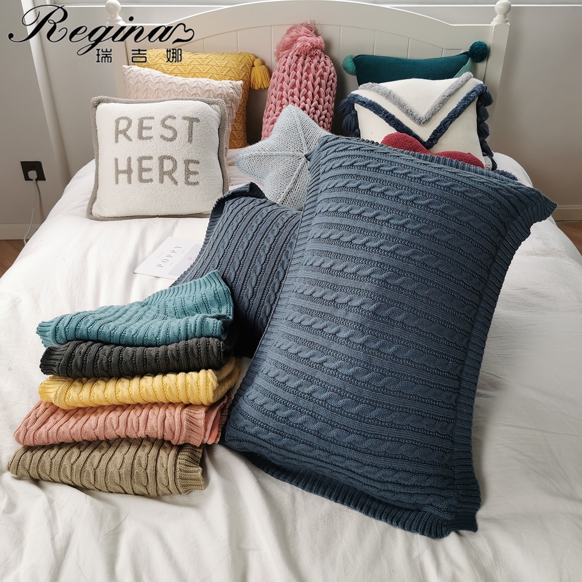Modern Style Knitted Pillowcase