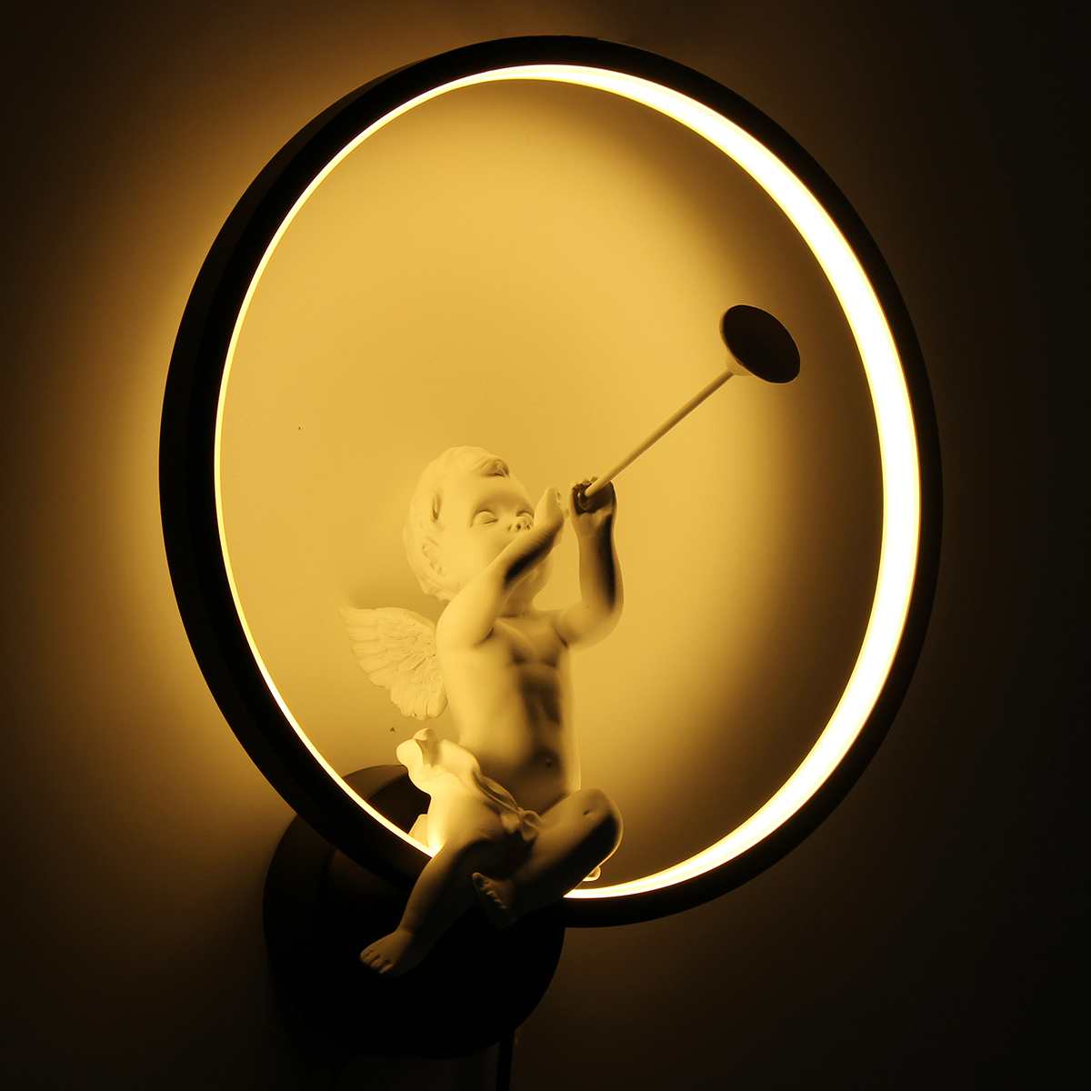 Modern Wall Lamp with Angel Figurine
