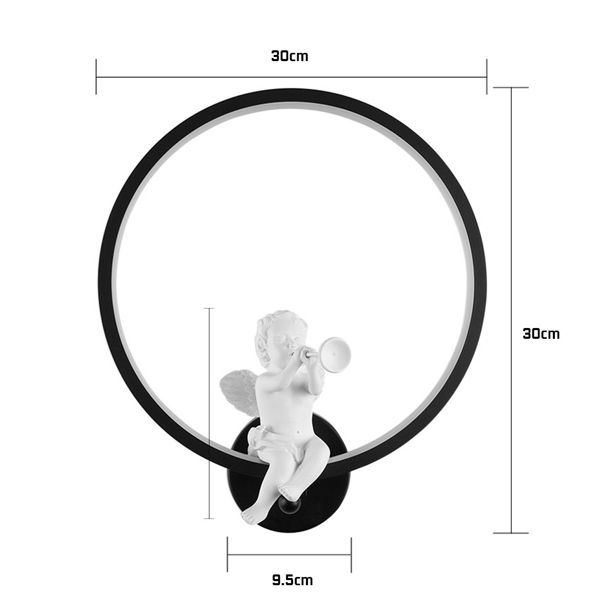 Modern Wall Lamp with Angel Figurine