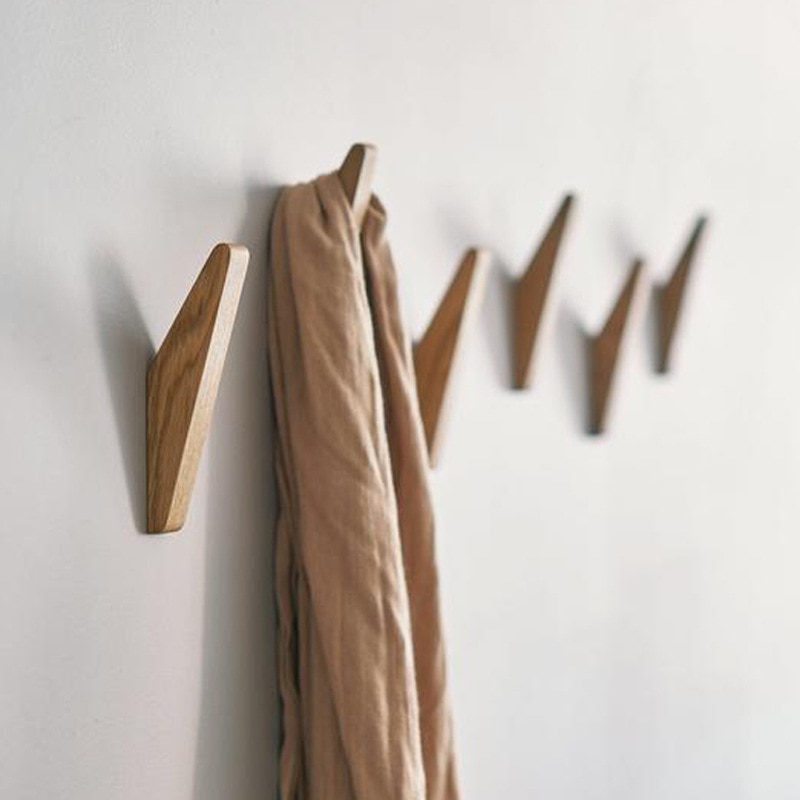 Modern Wall Wooden Coat Hooks (4 pcs)
