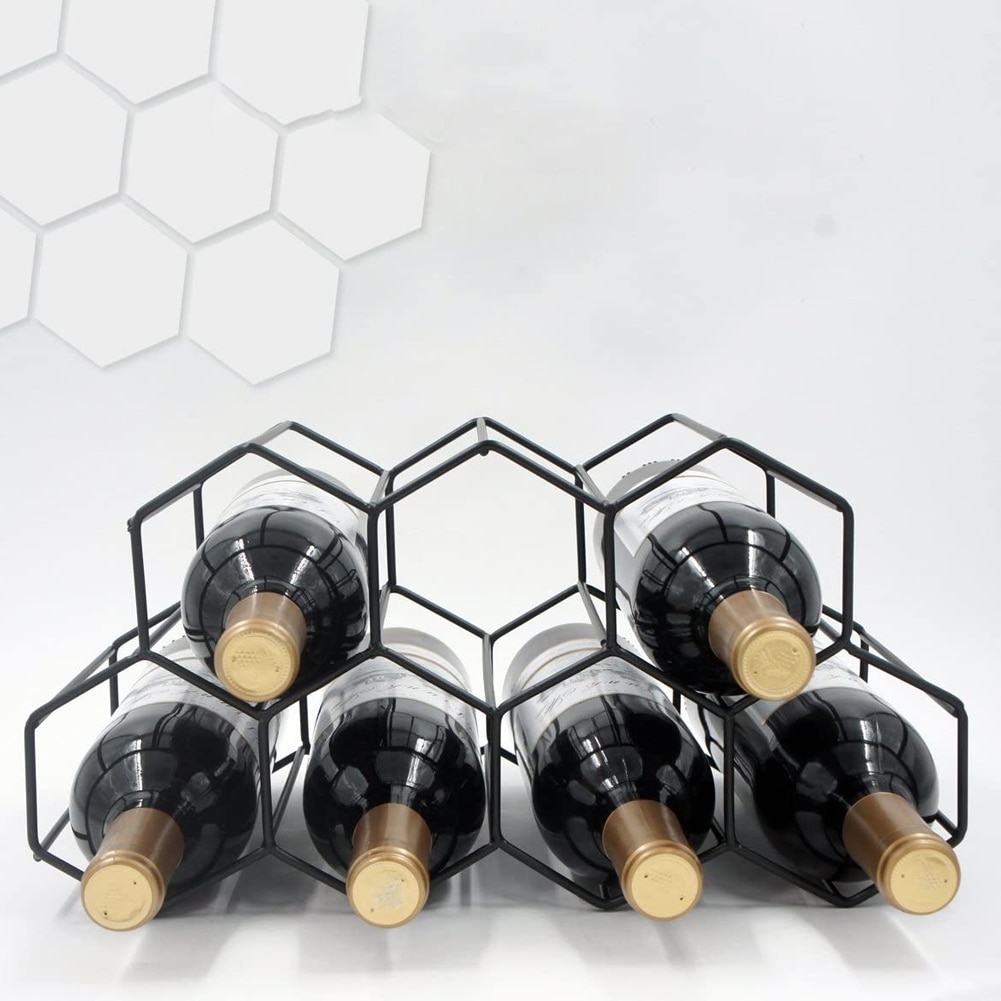 Modern Wrought Iron Hexagon Wine Rack Modern Wrought Iron Hexagon Wine Rack