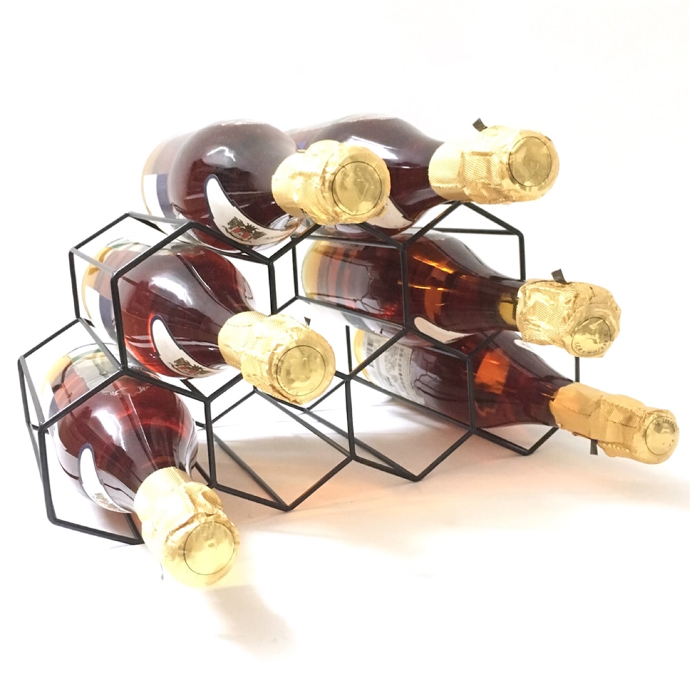 Modern Wrought Iron Hexagon Wine Rack Modern Wrought Iron Hexagon Wine Rack