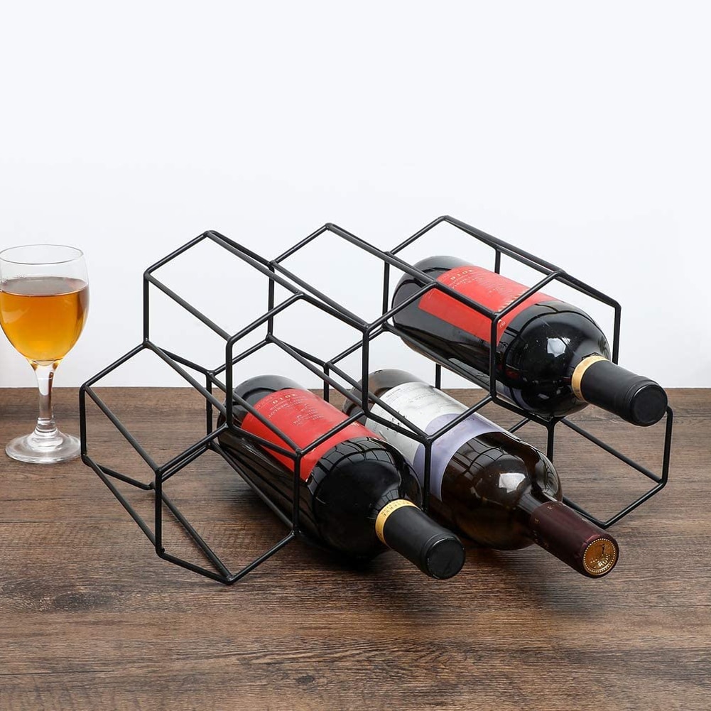 Modern Wrought Iron Hexagon Wine Rack Modern Wrought Iron Hexagon Wine Rack
