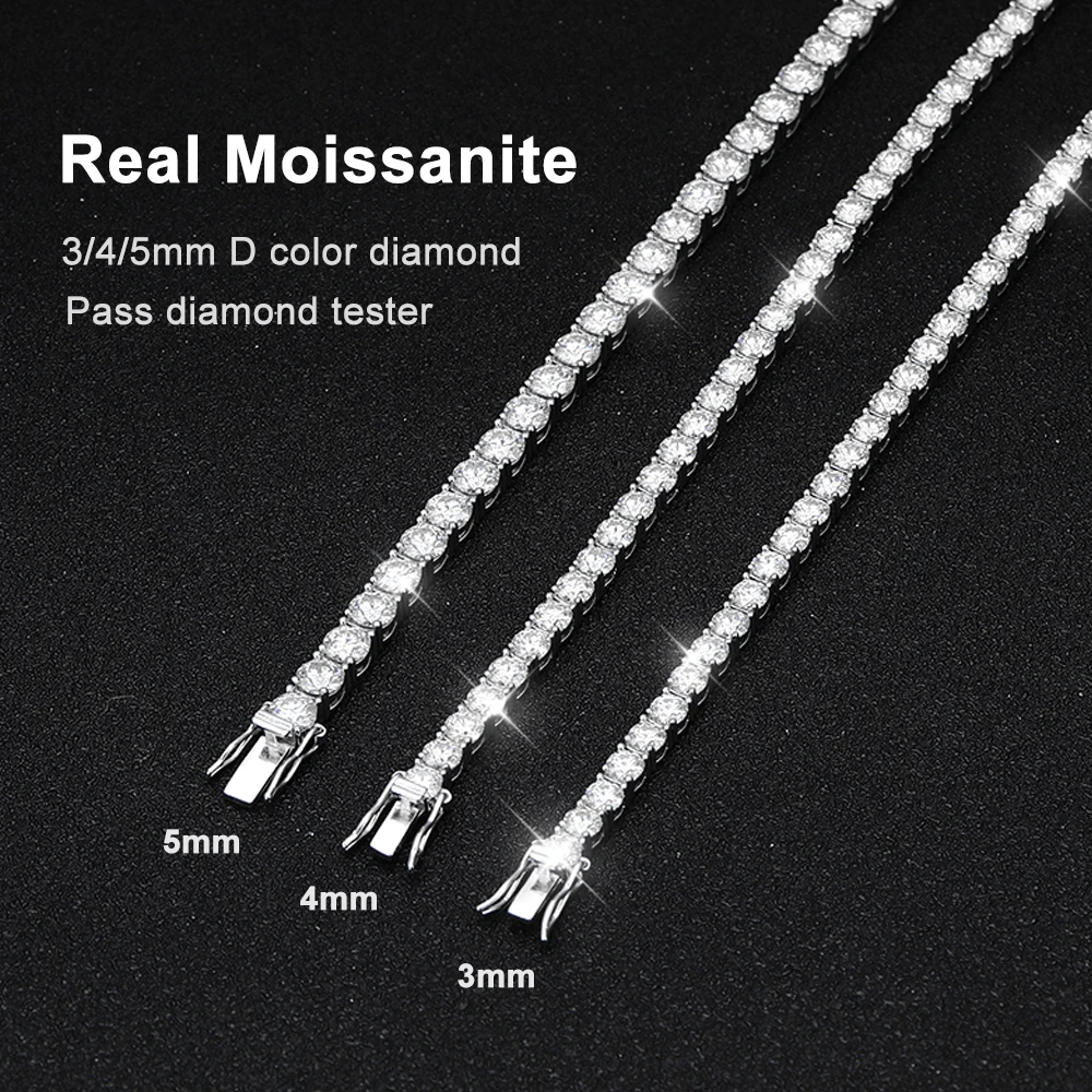 Moissanite Tennis Bracelet Original s925 Sterling Silver Plated 18k White Gold with GRA Bracelets for Women Man Moissanite Tennis Bracelet Original s925 Sterling Silver Plated 18k White Gold with GRA Bracelets for Women Man