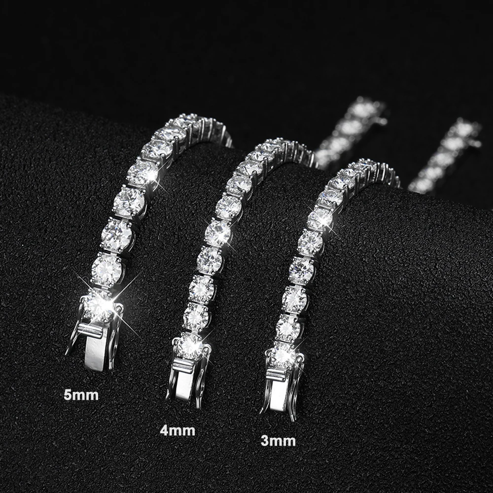 Moissanite Tennis Bracelet Original s925 Sterling Silver Plated 18k White Gold with GRA Bracelets for Women Man Moissanite Tennis Bracelet Original s925 Sterling Silver Plated 18k White Gold with GRA Bracelets for Women Man