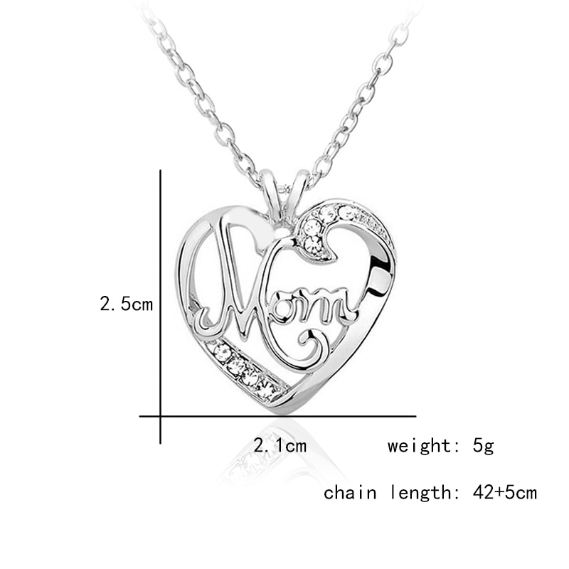 Mom Pendant Necklace Mother's Bday Gift