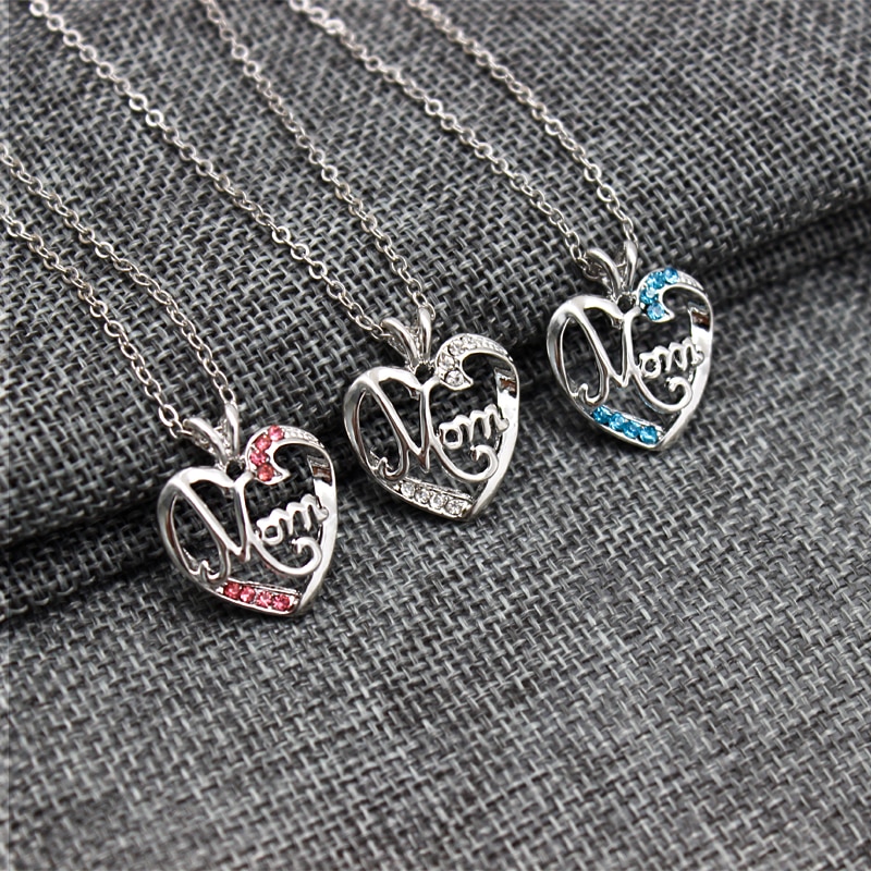 Mom Pendant Necklace Mother's Bday Gift