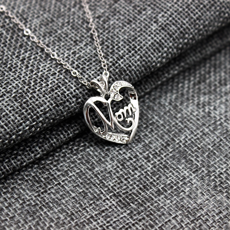 Mom Pendant Necklace Mother's Bday Gift