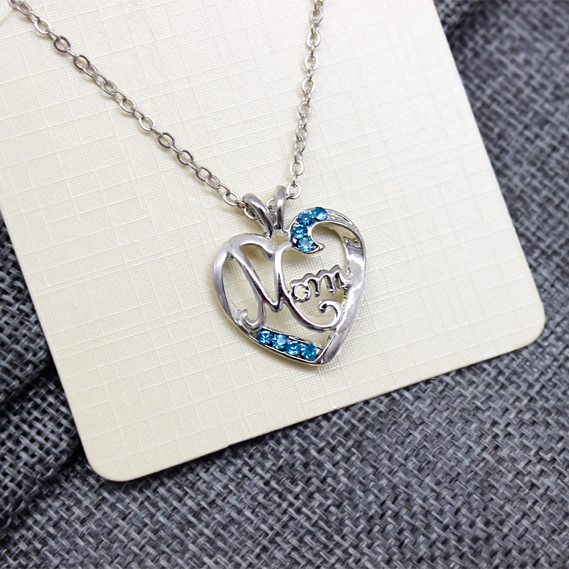 Mom Pendant Necklace Mother's Bday Gift