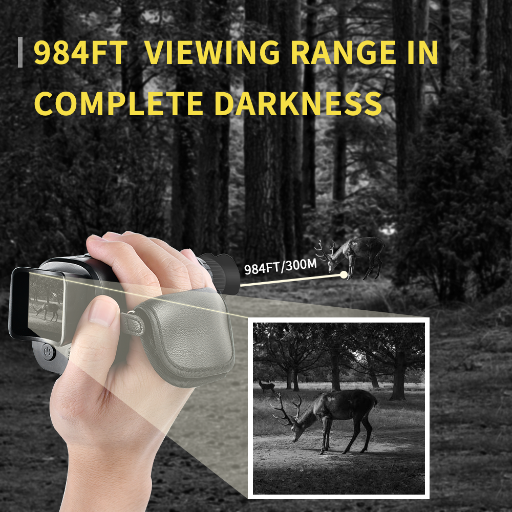 Monocular Night Vision Device 1080P HD Infrared 5x Digital Zoom Hunting Telescope Outdoor Day Night Dual Use 100%