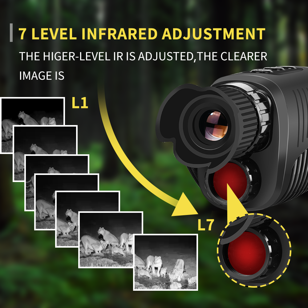 Monocular Night Vision Device 1080P HD Infrared 5x Digital Zoom Hunting Telescope Outdoor Day Night Dual Use 100%