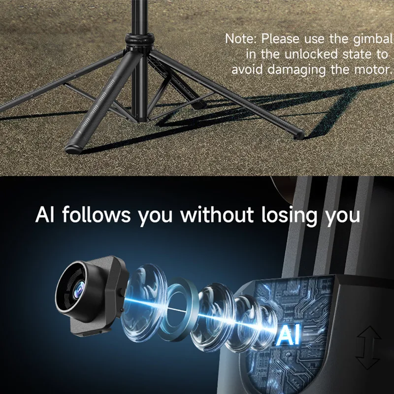 Monopod 360° Auto-Rotation AI Tracking Shooting Tripod Bluetooth Shutter Fill Light For Phone Holder Wireless Selfie Monopod 360° Auto-Rotation AI Tracking Shooting Tripod Bluetooth Shutter Fill Light For Phone Holder Wireless Selfie