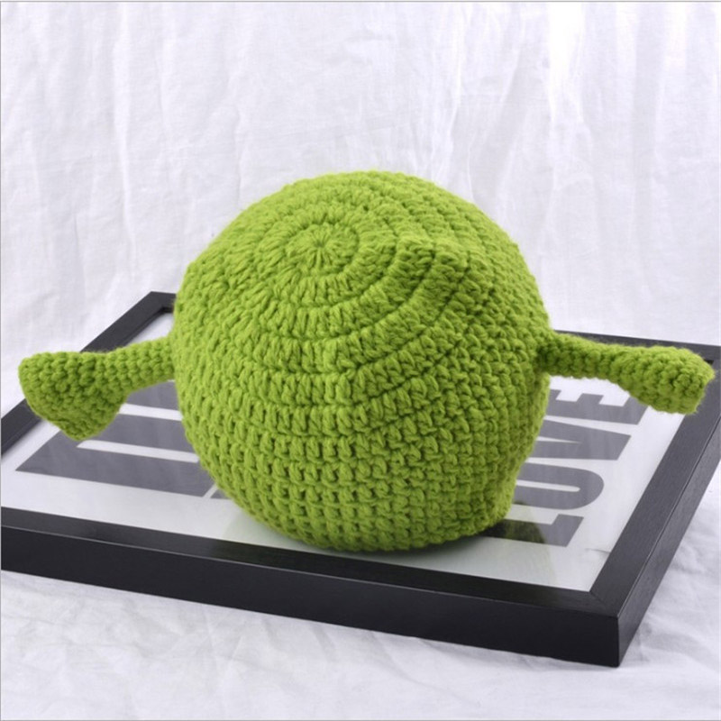 Monster Hat Wool Winter Knitted Hats Green Party Funny Beanie Skullies Cap Pure Handmade Monster Hat Wool Winter Knitted Hats Green Party Funny Beanie Skullies Cap Pure Handmade