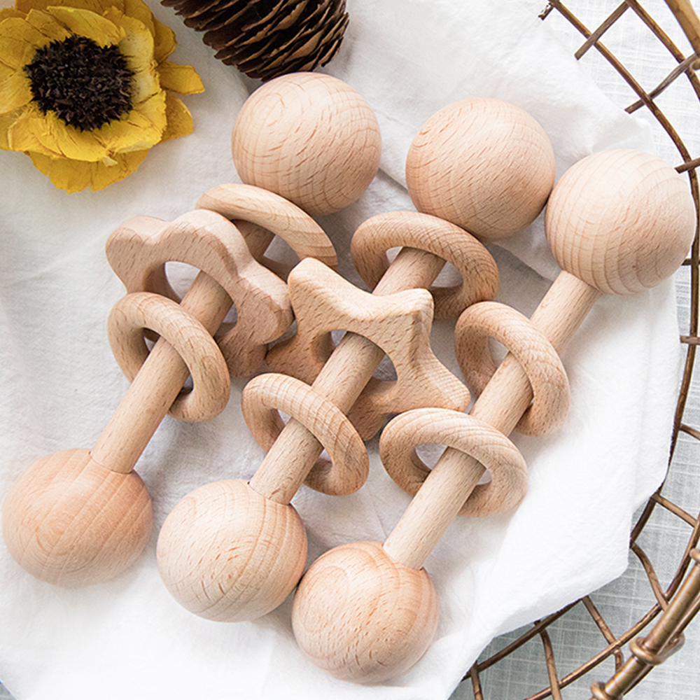 Montessori Natural Wooden Rattle Montessori Natural Wooden Rattle