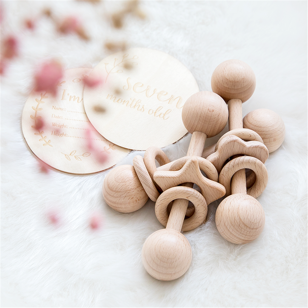 Montessori Natural Wooden Rattle