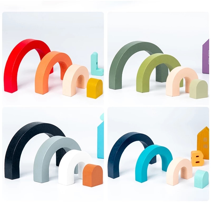 Montessori Wood Stacking Rainbow Montessori Wood Stacking Rainbow