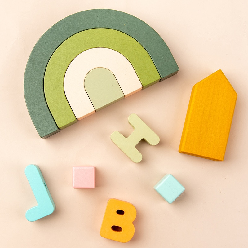 Montessori Wood Stacking Rainbow Montessori Wood Stacking Rainbow
