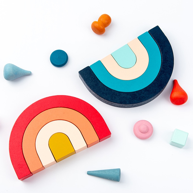 Montessori Wood Stacking Rainbow Montessori Wood Stacking Rainbow