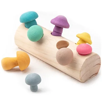 Montessori Wooden Mushroom Toy Montessori Wooden Mushroom Toy