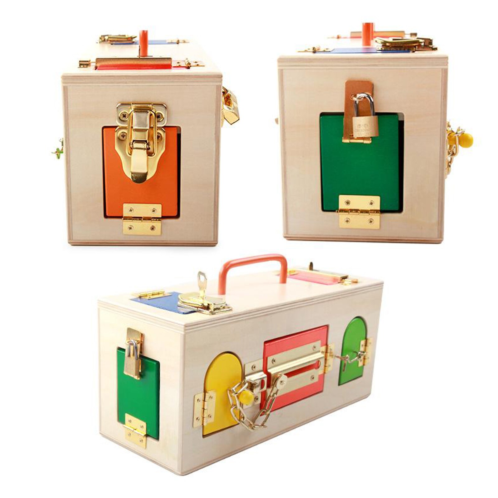 Montessori Wooden Toy Lock Box Montessori Wooden Toy Lock Box