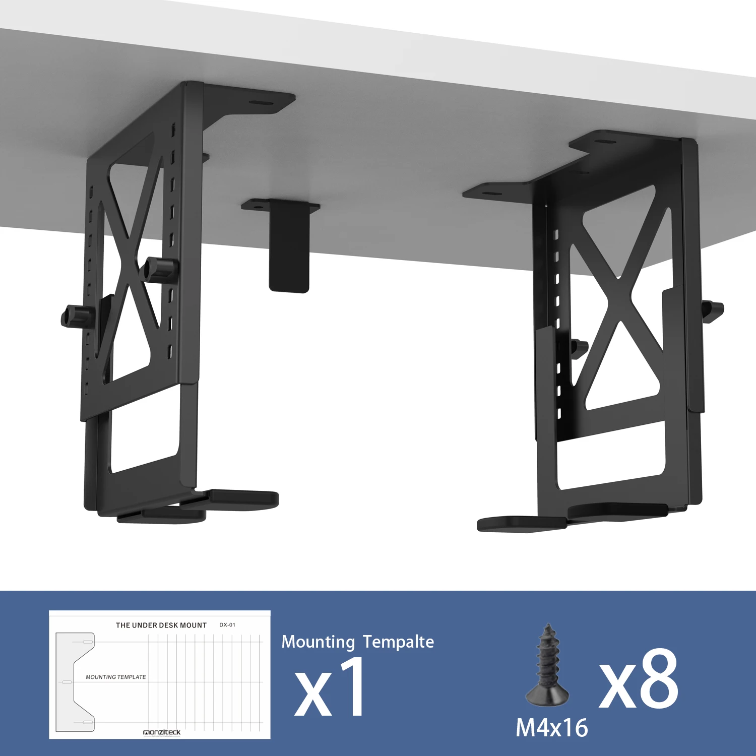 Monzlteck Adjustable Under Desk PC or NAS Mount Bracket Holder,Compatible with NAS,CPU,UPS,Small Form Factor Desktop Monzlteck Adjustable Under Desk PC or NAS Mount Bracket Holder,Compatible with NAS,CPU,UPS,Small Form Factor Desktop