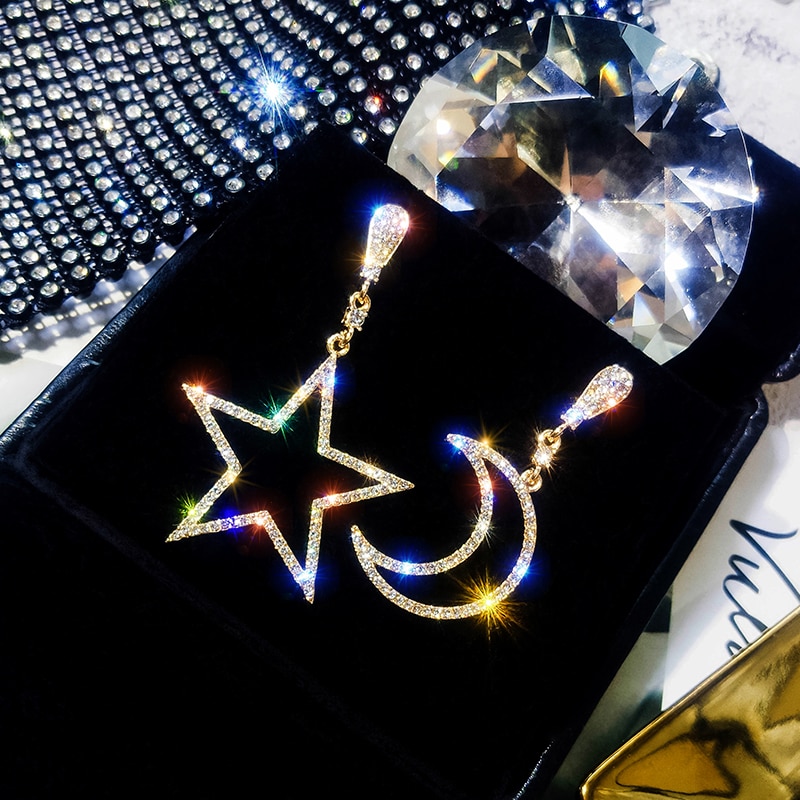 Moon And Star Earrings Fashion Jewelry Moon And Star Earrings Fashion Jewelry