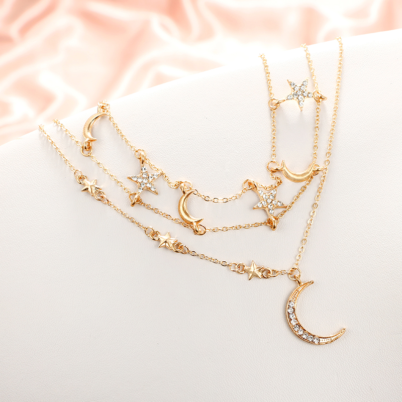 Moon And Star Necklace Bohemian Style
