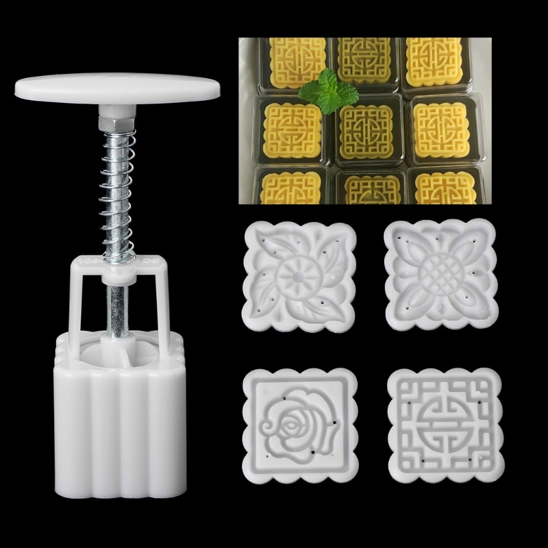 Moon Cake Mold Square Press (5pcs)