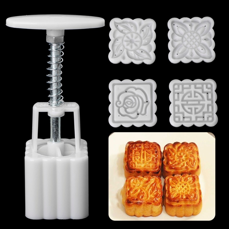 Moon Cake Mold Square Press (5pcs)
