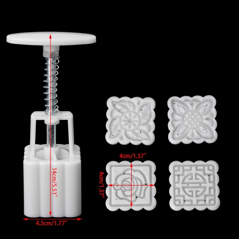 Moon Cake Mold Square Press (5pcs)