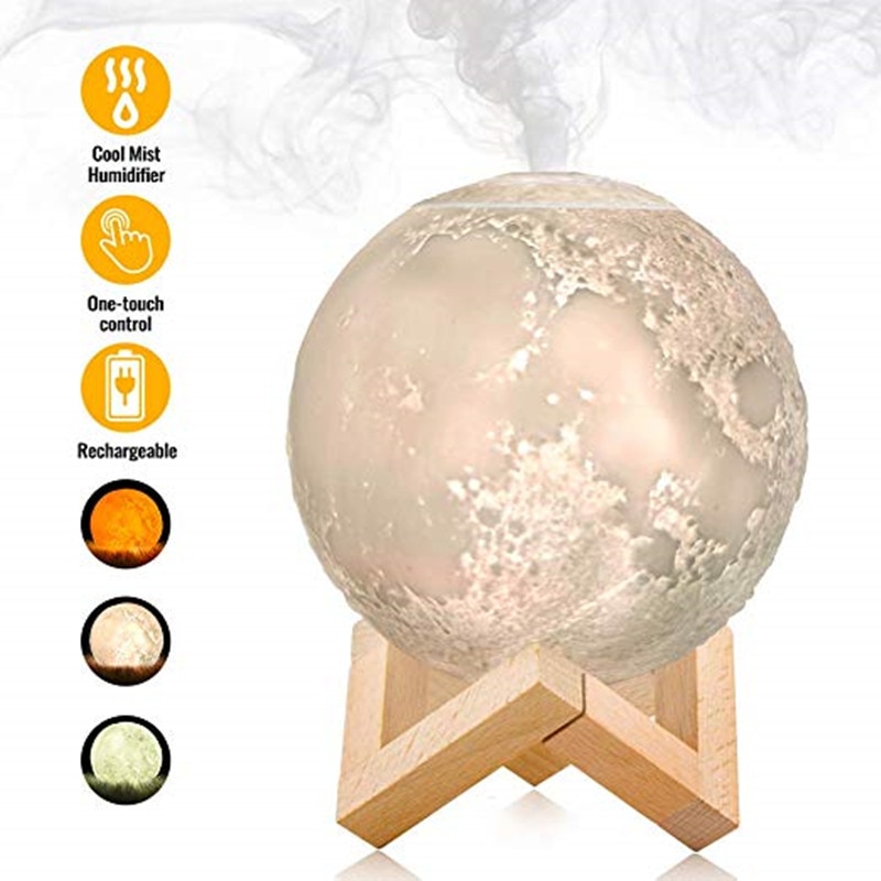 Moon Humidifier Night Light Decor