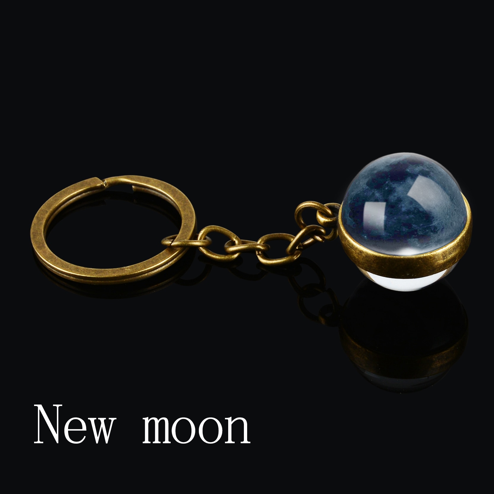 Moon Keychain with Phases of the Moon Image Moon Keychain with Phases of the Moon Image