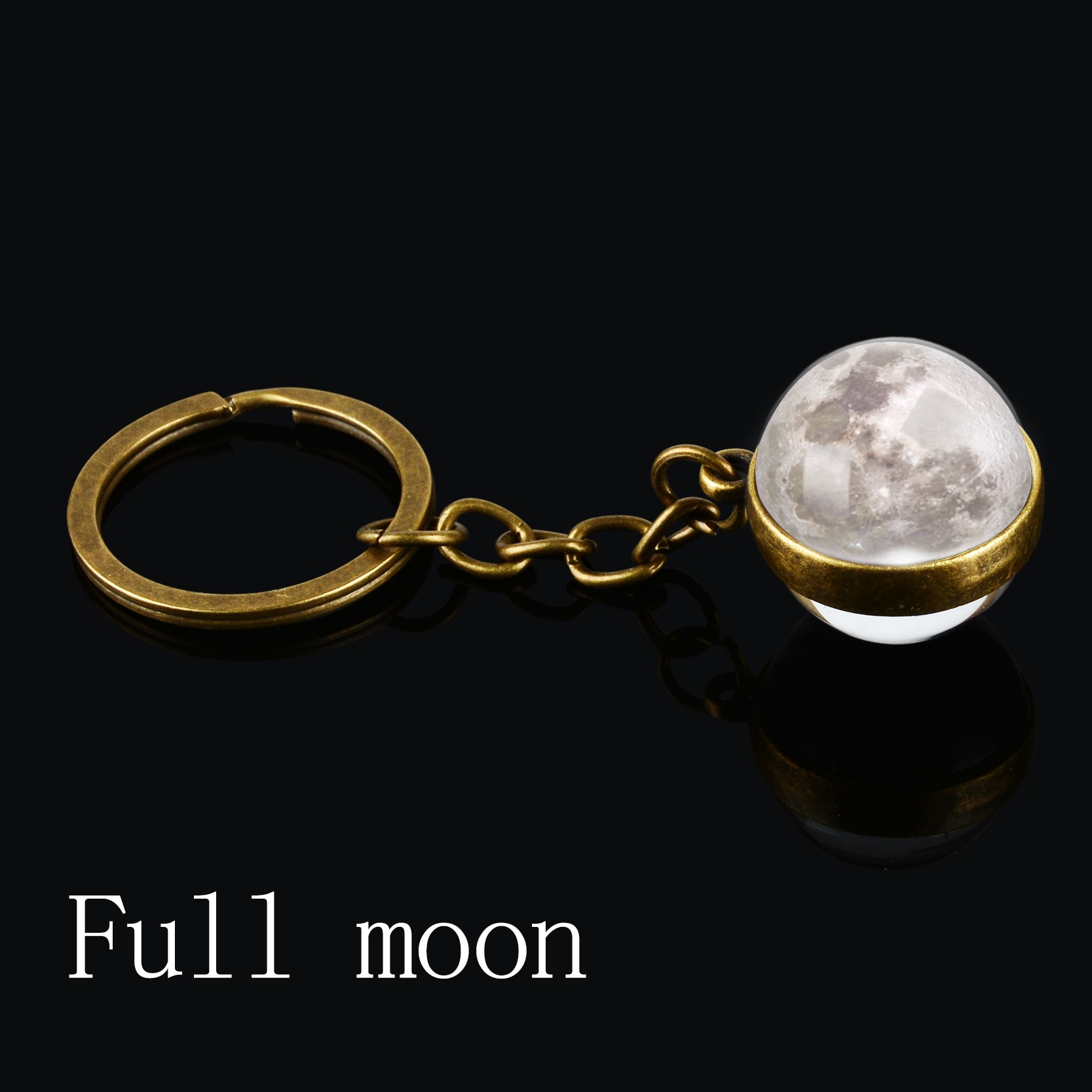 Moon Keychain with Phases of the Moon Image Moon Keychain with Phases of the Moon Image