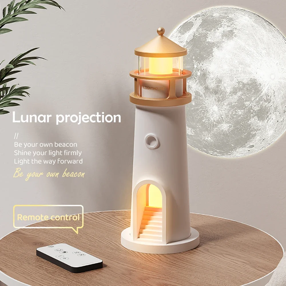Moon Projection Lighthouse Night Lights Motion Sensor Dimmable Timing Ambient Night Lamp Bluetooth Music Christmas Moon Projection Lighthouse Night Lights Motion Sensor Dimmable Timing Ambient Night Lamp Bluetooth Music Christmas