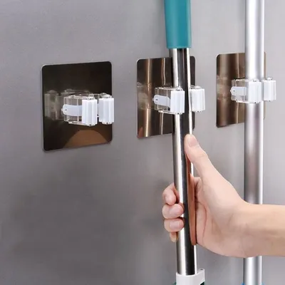 Mop and Broom Wall Holder (4 pcs)