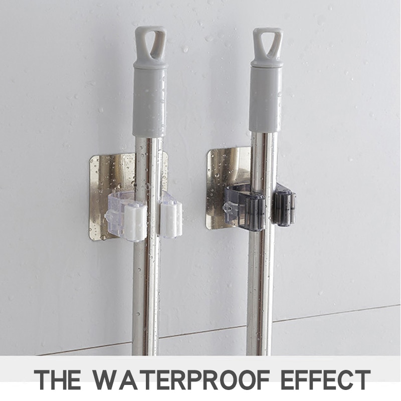 Mop and Broom Wall Holder (4 pcs)