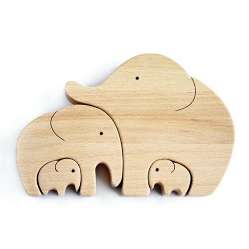 Mother and Child Wood Elephant Puzzle