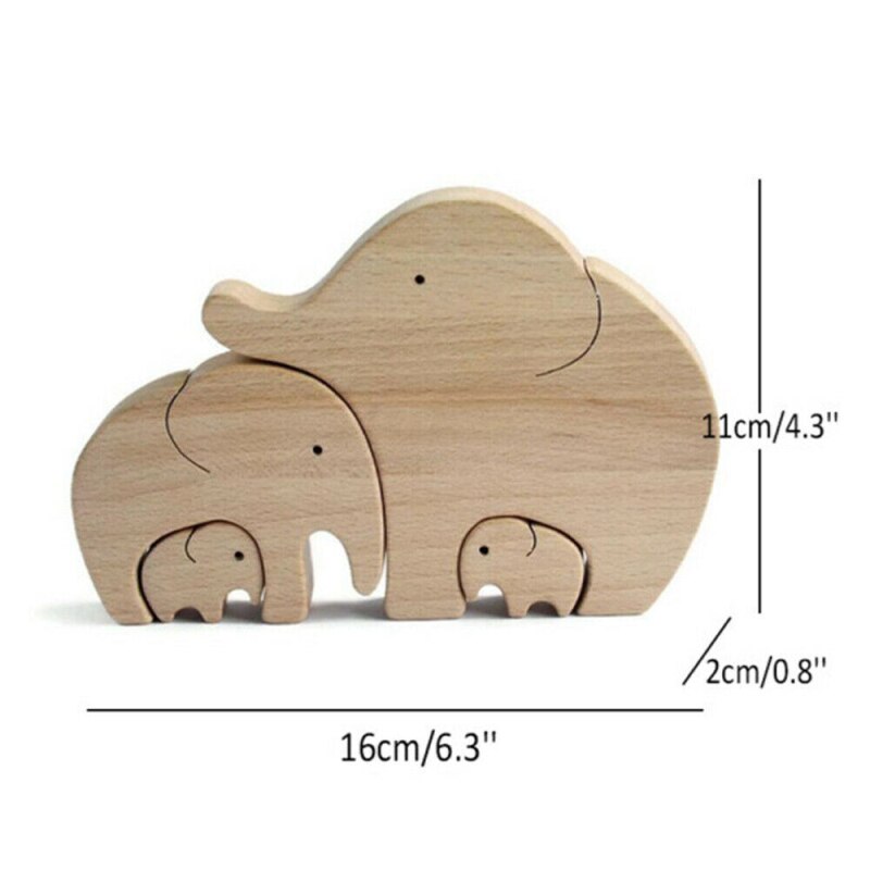 Mother and Child Wood Elephant Puzzle