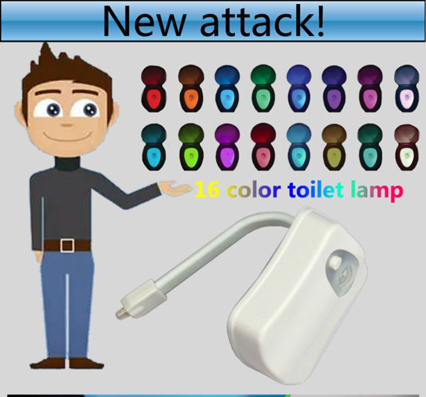 Motion Sensor Bathroom Light 16 Colors Lamp Motion Sensor Bathroom Light 16 Colors Lamp