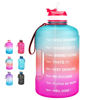 Motivational Gallon Water Bottle with Straw