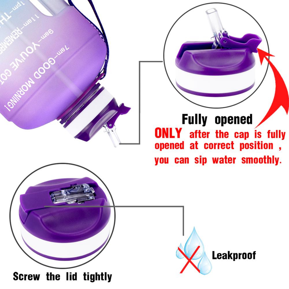 Motivational Gallon Water Bottle with Straw