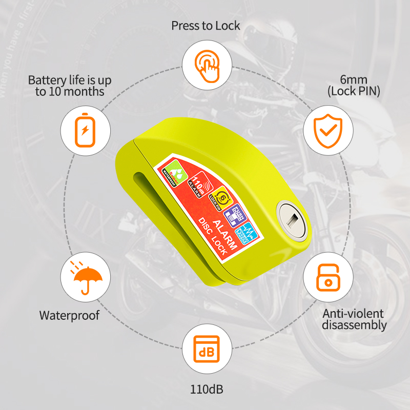 Motorcycle Accessories Motorcycle Bicycle Lock Alarm Safety Protection Aluminum Alloy Anti Theft Reminder Rope Lock Bag Motorcycle Accessories Motorcycle Bicycle Lock Alarm Safety Protection Aluminum Alloy Anti Theft Reminder Rope Lock Bag