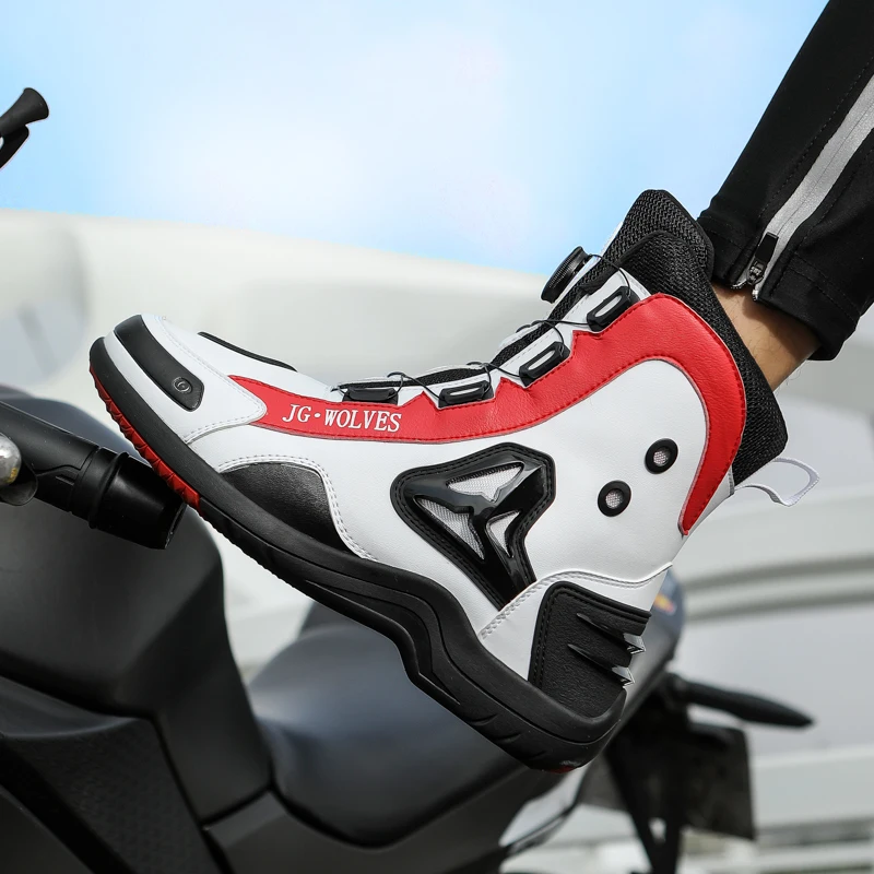 Motorcycle Boots Four Seasons High-Top Outdoor Riding Boots Fashion Protective Motorcycle Shoes Plus Size Off-Road
