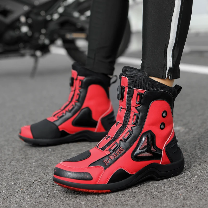 Motorcycle Boots Four Seasons High-Top Outdoor Riding Boots Fashion Protective Motorcycle Shoes Plus Size Off-Road