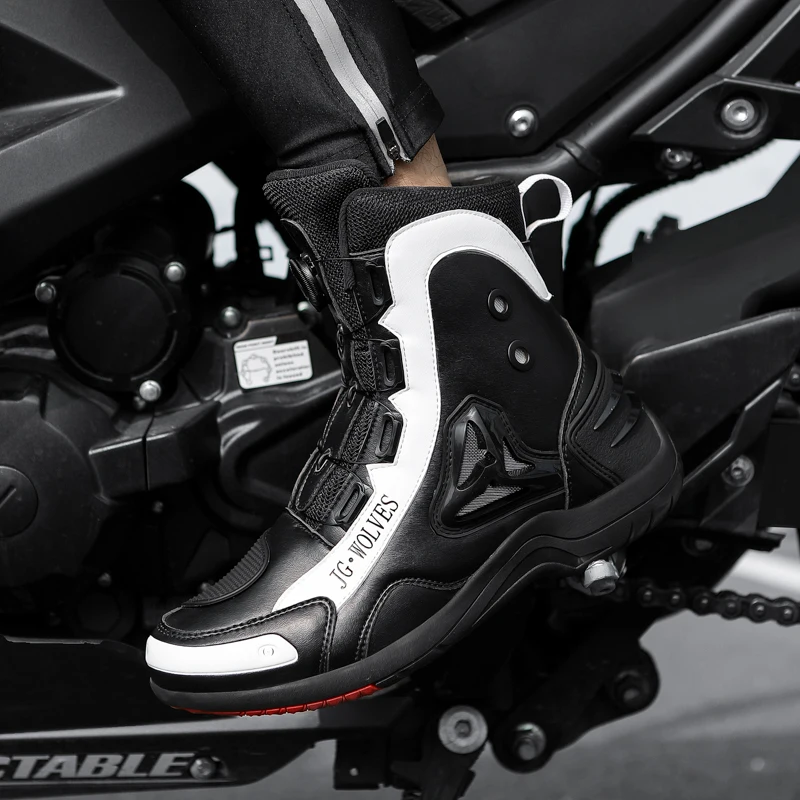 Motorcycle Boots Four Seasons High-Top Outdoor Riding Boots Fashion Protective Motorcycle Shoes Plus Size Off-Road