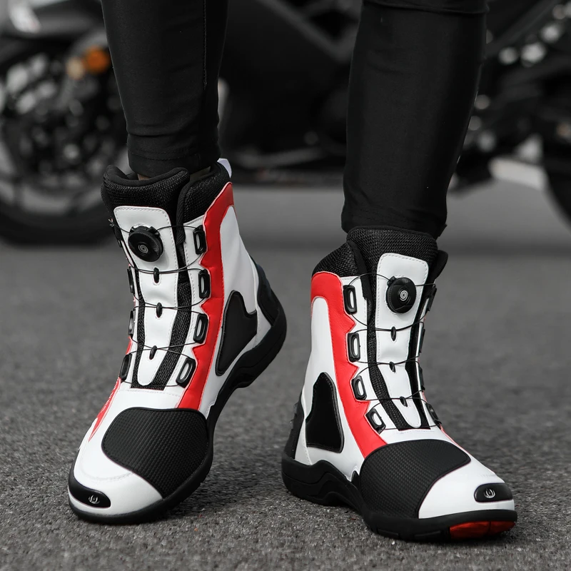 Motorcycle Boots Four Seasons High-Top Outdoor Riding Boots Fashion Protective Motorcycle Shoes Plus Size Off-Road