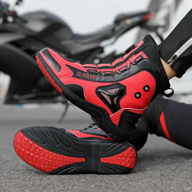 Motorcycle Boots Four Seasons High-Top Outdoor Riding Boots Fashion Protective Motorcycle Shoes Plus Size Off-Road